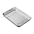 thumbnail image 2 of 1 Set Stainless Stel Bakeware Rectangular Tray Food Storage Tray App Etizer Plates Flat Bottom Baking Pan Cool Ing Rack Baking Dish Drying Rack Kitchen Supplies HouseholdGrid Bakin, 2 of 9