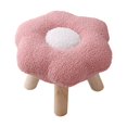 thumbnail image 3 of Siruishop Small Foot Stool Change Shoe Stool Soft Sofa Stool for Bedside Porch Bedroom Pink, 3 of 8