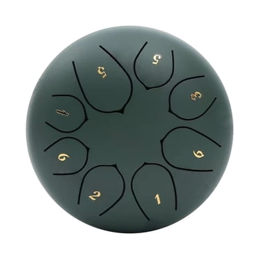Cameland Tambour de Pluie Extérieur Tambour à Langue en Acier 11.4cm 8 Tons avec Baguettes et Livre de Musique pour Méditation de Jardin