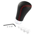 thumbnail image 1 of jinwen Gear Knob Aluminum Alloy PU Leather Modification Red Stitch, 1 of 9
