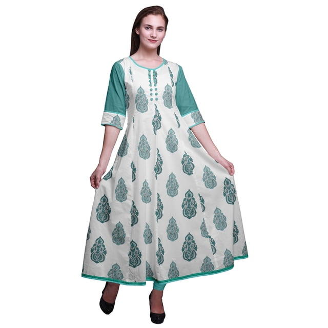 Bimba Robe Décontractée AnarkaliKurtiMaxi Imprimée IndianKurtisFor Women