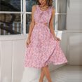 thumbnail image 4 of EGNMCR Robes d'Été Femmes Tendance 2024 Mode Femme Décontractée Imprimé Sans Manches Taille Ouverte Robe Bohème de Plage, 4 of 7