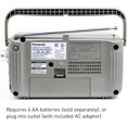 thumbnail image 3 of Panasonic Portable AM / FM Radio Silver + 4x AA Batteries With Charger + Cloth, 3 of 8