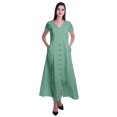 thumbnail image 1 of Moomaya Robe Longue Maxi pour Femmes à Manches Courtes, Robe Formelle/décontractée avec Poches P-TTG, 1 of 6