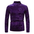 thumbnail image 1 of Chandail Ample Mode pour Hommes Base Rétro Scène Fête Couleur Unie Manches Longues Col Rond Hauts Chandail Tricot Chandails pour Femmes P-69 Violet TG, 1 of 7