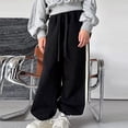 thumbnail image 5 of MIASHUI Boys Girls Sweatpants Drawstring Elastic Active Joggers Warm Straight Leg Trousers,Black,6-7 Years, 5 of 5