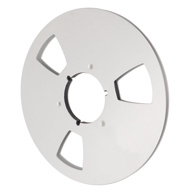1/4 10 Inch Empty Tape Reel, 3 Hole Easy Use Empty Disc Opening Machine Parts Recording Tape Reel Aluminum Alloy Universal For Reel Tape Recorder Accessory Silver,Black
