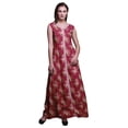 thumbnail image 1 of Bimba Kurti Longue Indienne à Fleurs Magenta pour Femmes, Tenue de Fête, Imprimée, Sans Manches, Robe Anarkali Kurti, XX-Grand, 1 of 6
