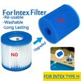thumbnail image 2 of 2 Pcs /4 Pcs/6 Pcs Réutilisable Lavable Filtre de Piscine Mousse Éponge Cartouche Type H Nettoyage Remplacement, 2 of 9