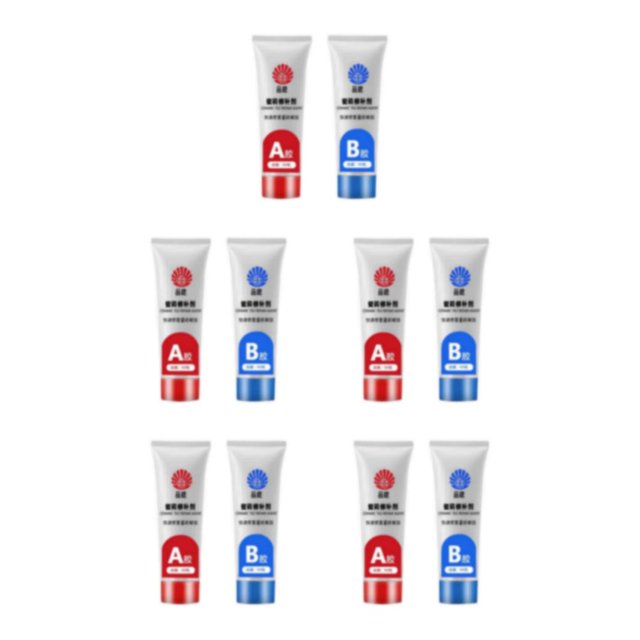 Maytalsory Effective 2x Tile Repair Agent for Ceramic Hole Repair in Shower and Kitchen Gray White 50ml 5Set