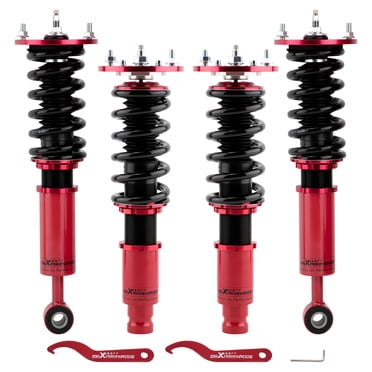 Maxpeedingrods Kit d'Abaissement de Suspension à Bobine pour Mitsubishi Eclipse 95-99 2e Gén. Amortisseurs Rouges