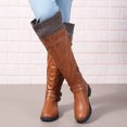 thumbnail image 2 of Dakaela Women's Knee High Boots Comfort Buckle Riding Combat Boot Round Toe Long Tall Fall Winter Shoes, 2 of 6