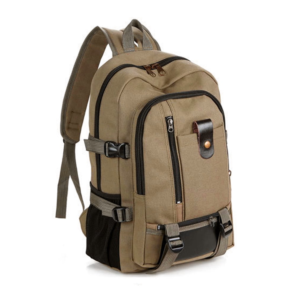Portable Backpack for Men Travel Daypack Canvas Large Capacity Storage Bag School Bookbag for Camping Hiking Cycling Business School