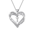 thumbnail image 1 of Ladies Double Heart Diamond Necklace With 26 English Letters Couple Necklace, 1 of 8