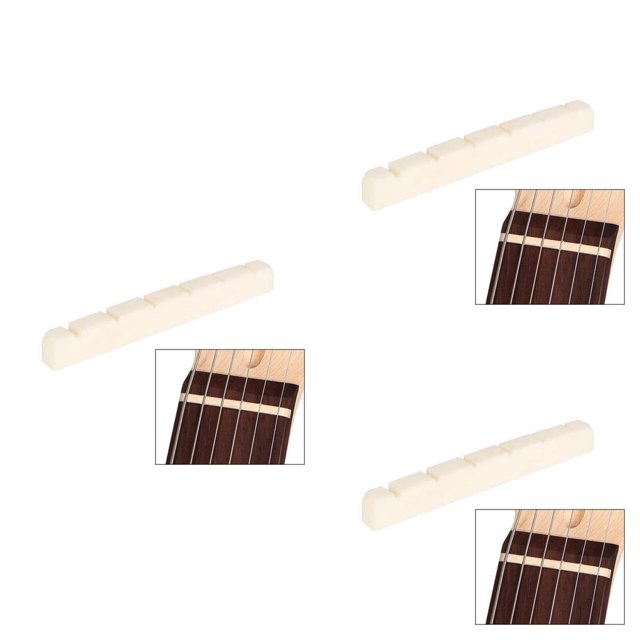 Maoww Replacement For Fender Strat ST Electric Guitar Bone Nut 6 String Guitar Bridge Saddle Instrument Accessories Type1 NO1