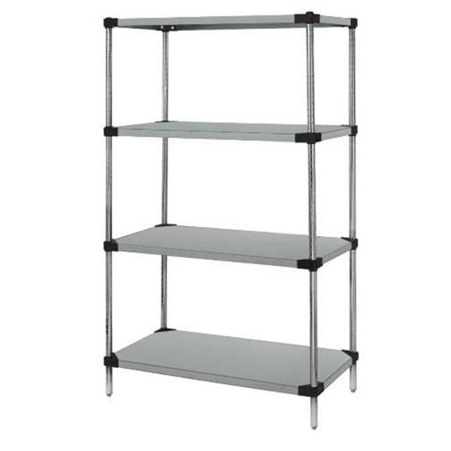 Quantum Storage WRS4-63-1824SS Unités de Départ Solides à 4 Tablettes, Acier Inoxydable - 18 x 24 x 63 Po