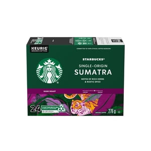STARBUCKS Cafetière Sumatra, Roast foncé, Pochettes de café Keurig, tasses K