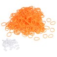 thumbnail image 1 of Unique Bargains Rubber Band, Rubber Elastic Band with Clips for Home Office Orange 600Pcs, 1 of 5