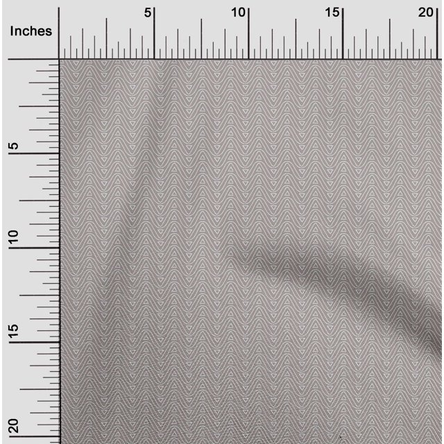 oneOone Cotton Cambric Fabric Waves & Triangle Geometric Print Fabric BTY 56 Inch Wide
