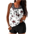 thumbnail image 2 of UPPADA 2 Piece Full Coverage Swimsuits for Women Floral Athleti Crewneck Bathing Suits High Waisted Tummy Control Modest Swimwear Comfy Tankini Top with Shorts White,2xl, 2 of 6