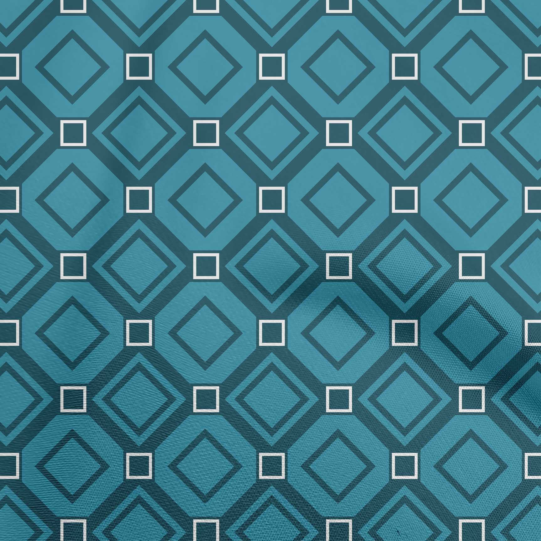 oneOone Polyester Spandex Dark Teal Blue Fabric Geometric Sewing Craft Projects Fabric Prints By Yard 56 Inch Wide