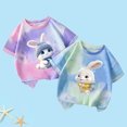 thumbnail image 2 of Jamicy Chemises de Bain pour Filles Cadeau pour Enfants Hauts Mignons pour Filles 2 Pcs Manches Courtes T-Shirts d'Été Mode T-Shirts Graphiques Col Rond Pull Tee, 2 of 3