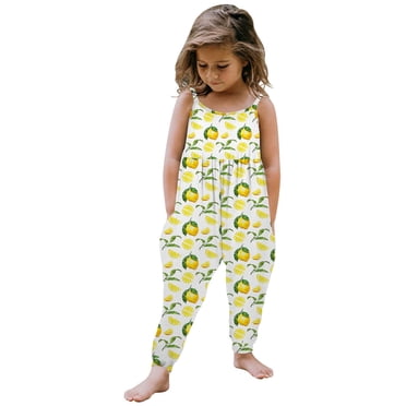 DPTALR Girls Children's Summer Romper Printing Sling Sleeveless Backless Short Jumpsuit