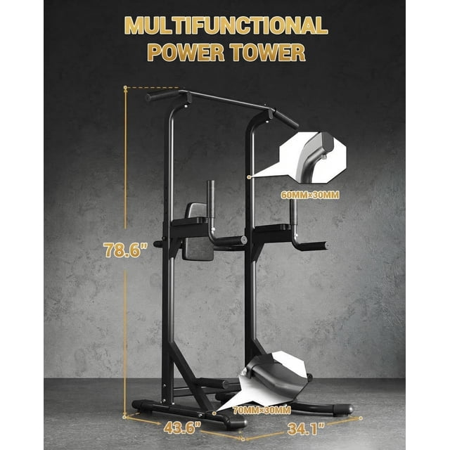 EDTara Free Standing Pull Up Bar, Power Tower Dip Station With 450 Lb Capacity, Height Adjustable Pull Up Station, Back Pad Included for Home Gym Strength Training