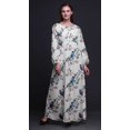 thumbnail image 3 of Bimba Robe Maxi d'Été Décontractée pour Femmes en Georgette Mousse à Imprimé de Fleurs et de Rouge-Gorge, Taille Élastique Longue - X-Grand, 3 of 5
