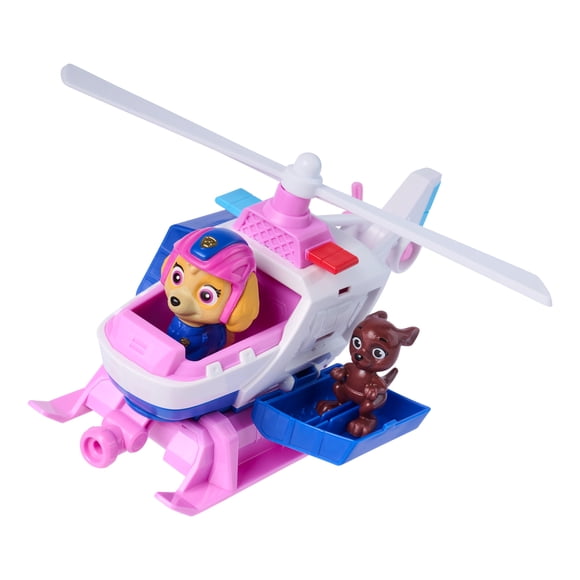 PAW Patrol: Search & Rescue, Hélicoptère de sauvetage Stella avec 2 figurines, hélicoptère de héros à rétrofriction, jouets pour garçons et filles à partir de 3 ans
