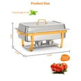 thumbnail image 1 of GloryStar Rectangle Stainless Steel Chafers and Buffet Warmers Sets, Catering Food Warmers with Lid Complete Set for Parties, Banquets, and Weddings (Gold), 1 of 7