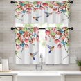 thumbnail image 1 of Flower and Bird Kitchen Curtains Spring Butterfly Window Curtains and Valances Set 36 Inch, Watercolor Pink Botanical Short Tier Curtain for Kitchen, Floral Small Kitchen Decor, 1 of 5