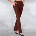 thumbnail image 1 of LSLJS Pantalon Évasé Ajusté pour Femme, Mode Décontractée, Tempérament, Couleur Unie, Tricoté, Micro-Tiré, 1 of 5