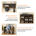 thumbnail image 4 of Kojooin 31.5 Inch Coat Rack Shoe Bench, Entryway Hall Tree with Cushioned Bench, Cubbies, Hooks, Shelf and Blackboard, 4 of 6