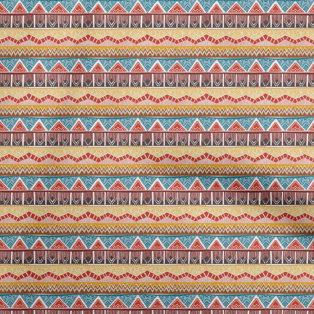 oneOone Tissu Polyester Spandex Rouge Tribal Couture Projets d'Artisanat Imprimés de Tissu au Yard 56 Pouces de Large