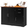 thumbnail image 1 of Costway Buffet Bahut Armoire de Cuisine Armoire de Rangement avec 2 Tiroirs et 3 Portes Noir, 1 of 10
