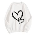 thumbnail image 1 of KIHOUT Chandails de Mode pour Femmes, Manches Longues Décontractées Col Rond Imprimé Cœur Ample Automne Hiver Chandail Blouse Hauts, Taille p-2TG, 1 of 3