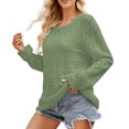 thumbnail image 1 of Timegard Womens Sweaters Hollow out Round Neck Fall Winter Long Sleeves Knit Pullover Tops Fashion, 1 of 5
