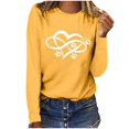 thumbnail image 1 of Pisexur Hauts pour Femmes Mode d'Automne T-Shirt à Imprimé Graphique Cœur Col Rond Manches Longues Chemises pour Femmes Chic Décontracté Hauts de Sortie Confort Polyvalent Blouses Légères, 1 of 5