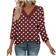thumbnail image 1 of Fewfanhot Hauts pour Femmes à Manches 3/4, Mode d'Automne, Tunique à Col en V, Tenue de Bureau Décontractée, Chandail à Enfiler, 1 of 9