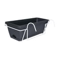 thumbnail image 1 of Transemion Hanging Flower Pot Garden Plant Holder Box Plant Pot Railing Balcony Planter Light Gray Deep Gray 35x19x14.5cm, 1 of 4
