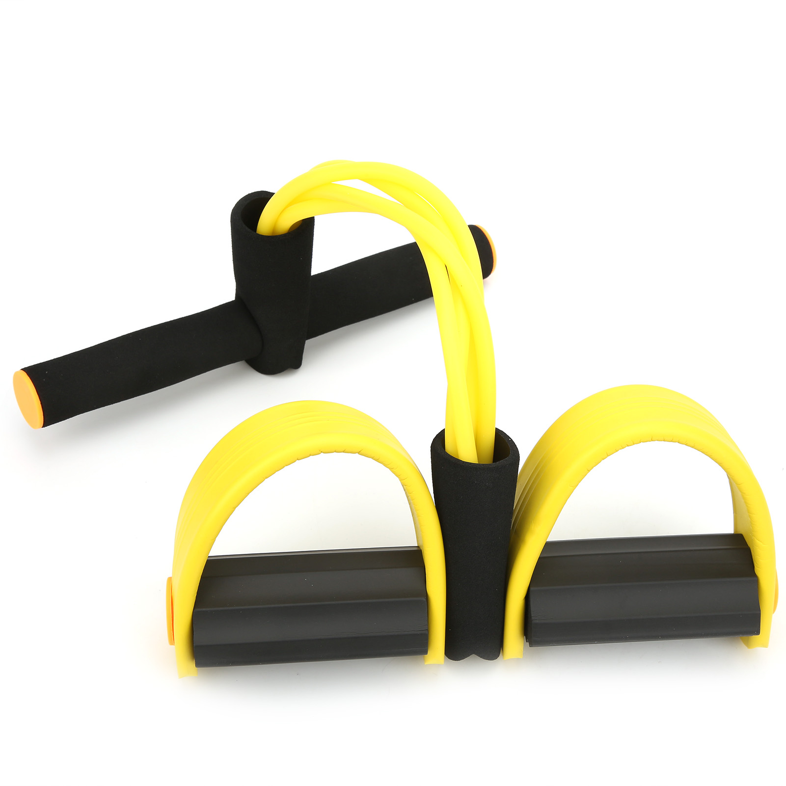 2 Tubes Elastic Pull Rope, TPE Effective Sit-up Resistance Band With Foot Pedal Fitness Tool Multifunction Lightweight  For Home Pilates For Yoga Exercise