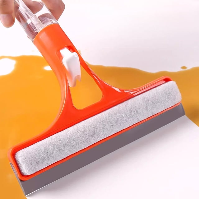 3 In 1 Water Spray Glass Scraper Household Cleaning Tools Bathroom Floor Scraper Mirror Water Scraper Water Spray Brush
