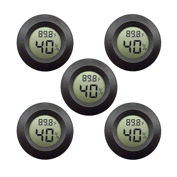 5-pack Hygrometer Thermometer Digital LCD Monitor Humidity Meter Gauge for Humidifiers Dehumidifiers ,Fast Response