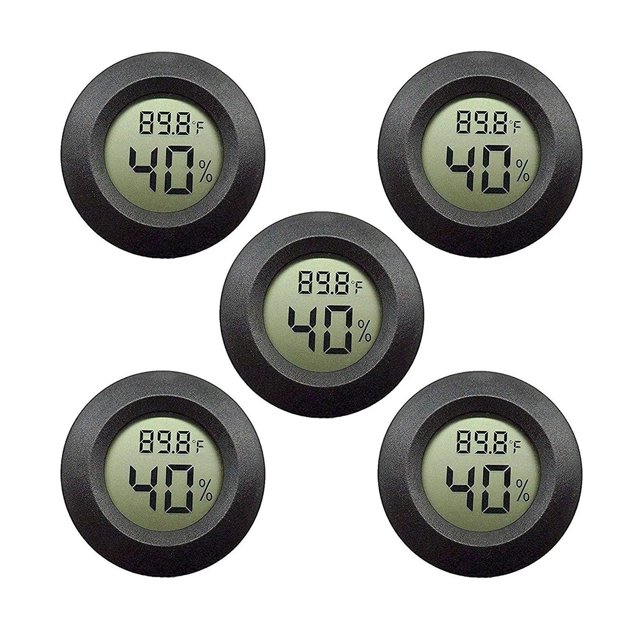 5-pack Hygrometer Thermometer Digital LCD Monitor Humidity Meter Gauge for Humidifiers Dehumidifiers ,Fast Response