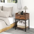 thumbnail image 4 of Gymax Nightstand Side End Table w/ Charging Station Drawer Open Shelf for Small Space, 4 of 9