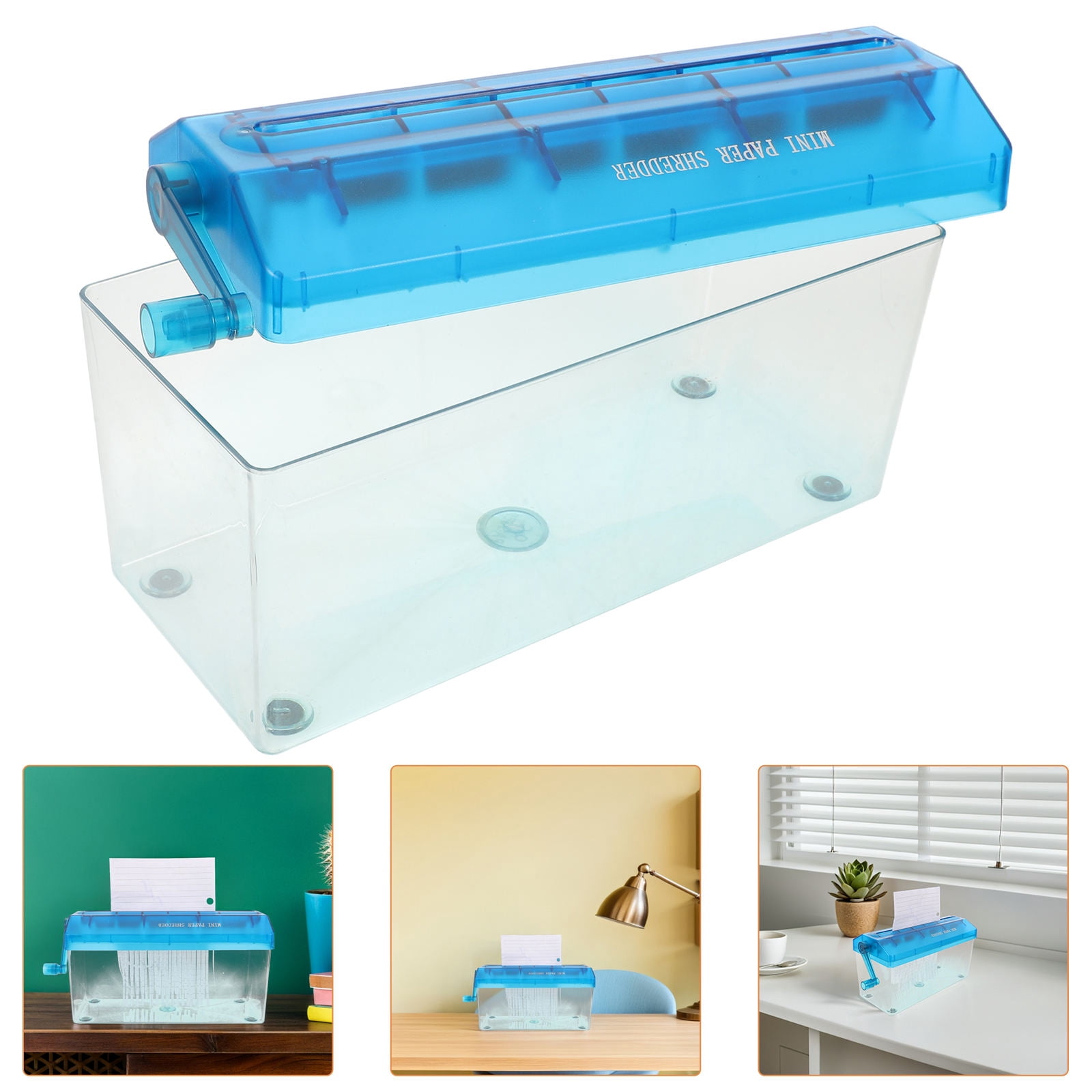 Raindrops Portable Manual Paper Shredder for Home Office Quiet Handheld Strip Cutting Document Shredder