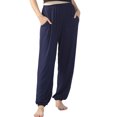 thumbnail image 3 of LUXUR Ladies Straight Leg Bottoms Tummy Control Sport Trousers Navy Blue 3XL, 3 of 3