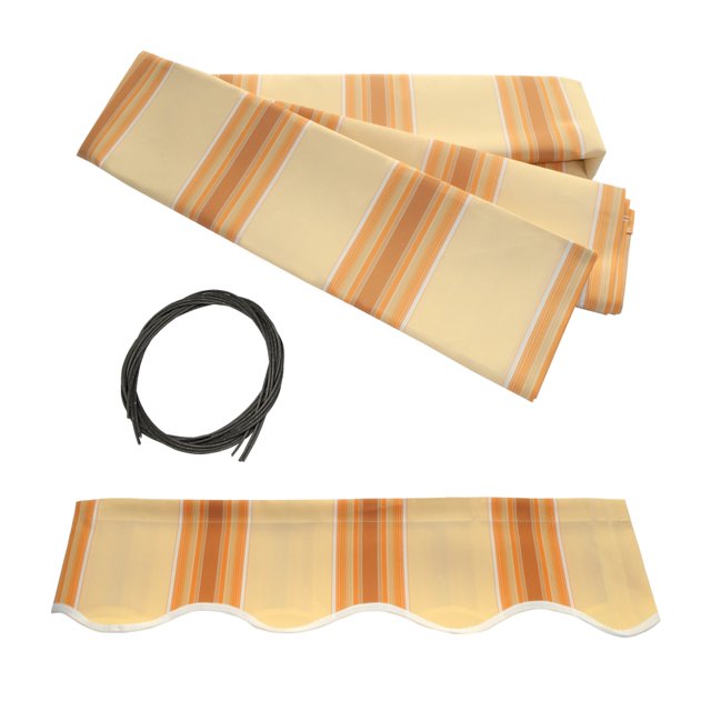 ALEKO Auvent Rétractable 13 X 10 Pieds Tissu de Remplacement, Couleur Jaune à Rayures Multiples