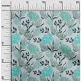 thumbnail image 2 of oneOone Popeline de Coton Sergé Tissu Vert Turquoise Floral Rétro Projets de Couture Tissu Imprimé au Mètre 56 Pouces de Large, 2 of 5